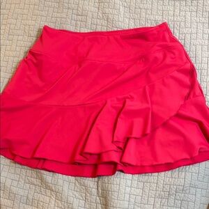 Vibrant Pink Ruffled Wrap Mini Skirt for Athletics